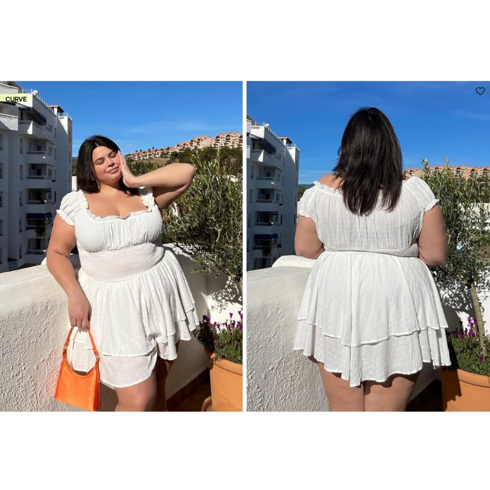 Princess Polly Love Galore White Romper - Plus Size (Fits 18-22)